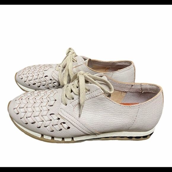 A.S.98 Tucker Beige Woven Toe Leather Sneaker Size 38 - Picture 1 of 10